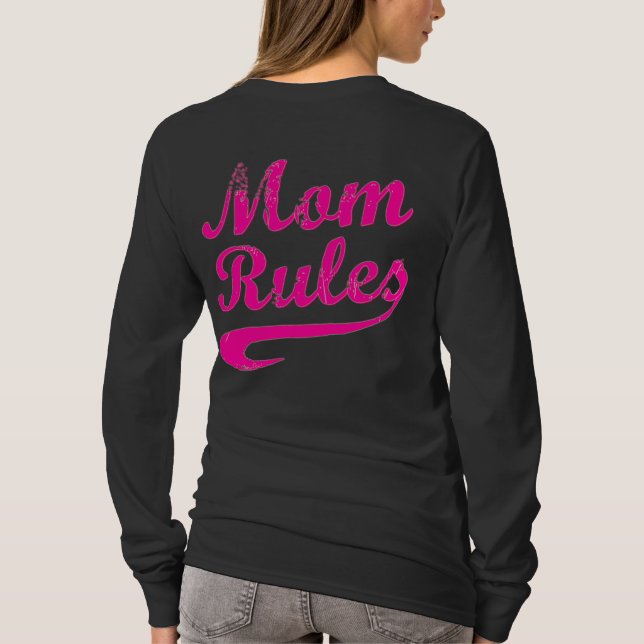 Mum Rules Funny Saying T-shirt (Back)