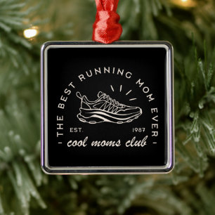 Mum run club running marathoner aesthetic black metal tree decoration