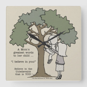 Mum’s Greatest Words Square Wall Clock