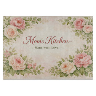 Mum’s Kitchen Made With Love – Floral Decorative Cutting Board