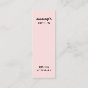 Mum’s Kitchen Modern Pink Mini Bookmark Business Card