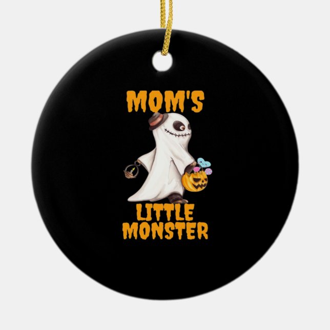 Mum’s Little Boo Monster Funny Graphic Ceramic Tree Decoration (Front)