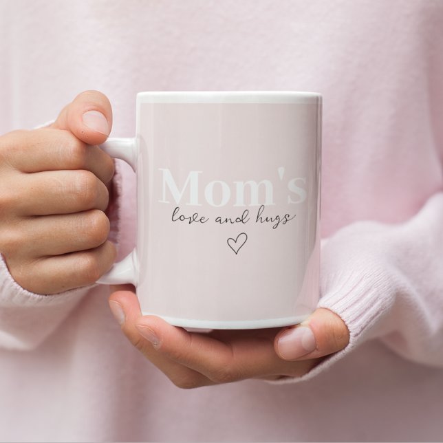 Mum’s Love & Hugs | Elegant Pastel Pink  Coffee Mug (Creator Uploaded)
