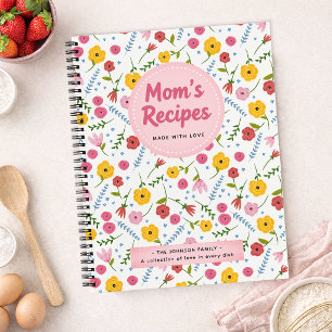 Mum’s Recipes Floral Personalised Recipe Notebook