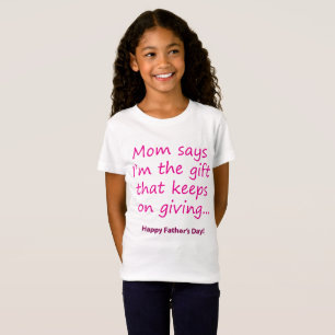 Mum Says Funny Quote with Pink Text T-Shirt