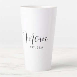 Mum Script Elegant Mothers Day Established Latte Mug
