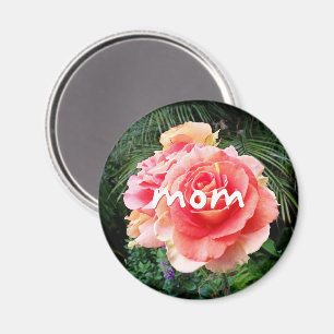 Mum script pink rose flower photography modern magnet