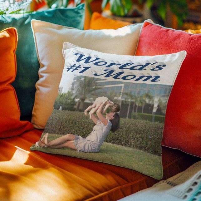 Mum sea blue photo  cushion (Creator Uploaded)