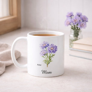Mum September Birth Flower Aster Coffee Mug
