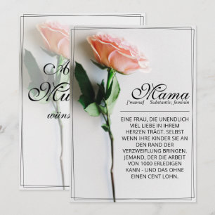 Mum – Simply Irreplaceable   Classic Card - Rose