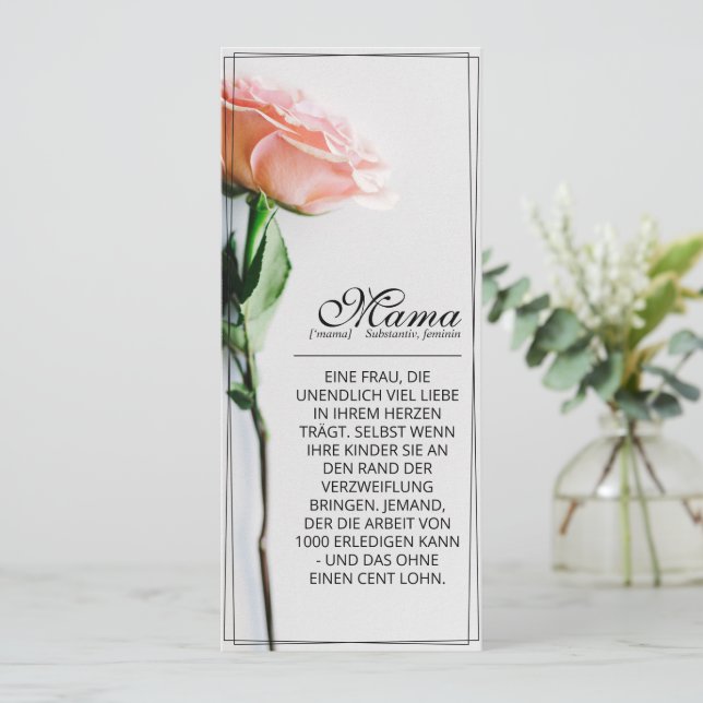 Mum – Simply Irreplaceable | Classic Card - Rose (Standing Front)
