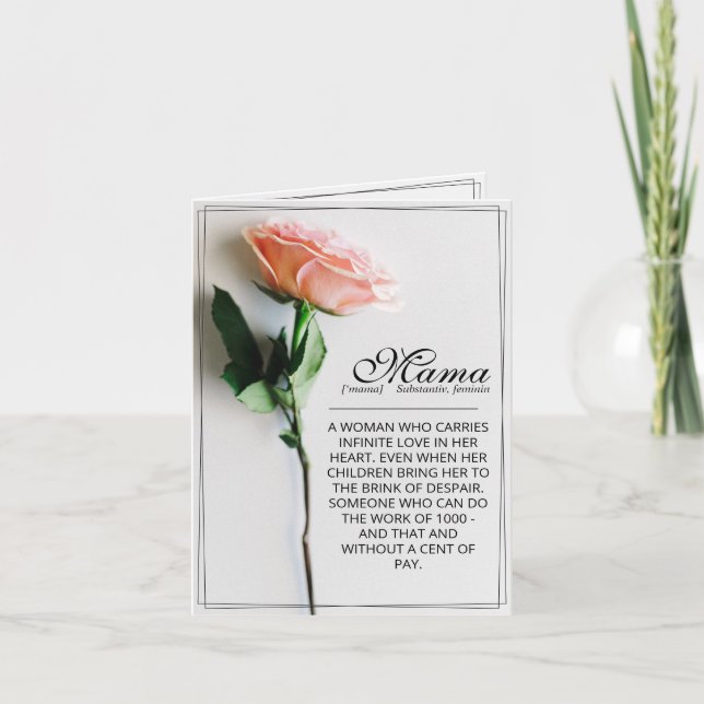 Mum – Simply Irreplaceable | Classic Card - Rose M (Front)