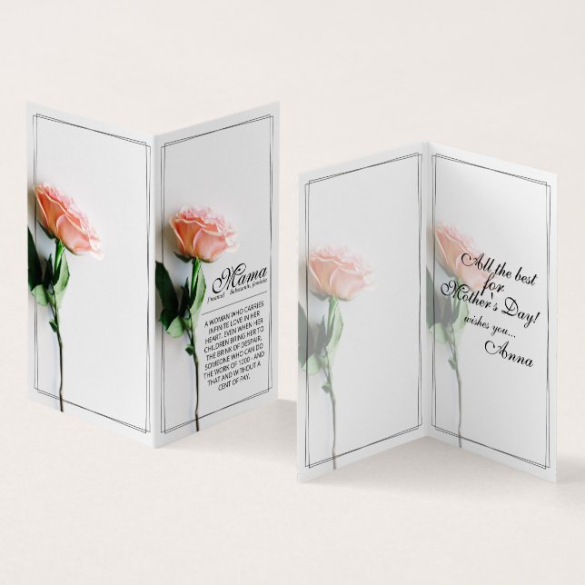 Mum – Simply Irreplaceable | Classic Card - Rose M (Inside and Outside)