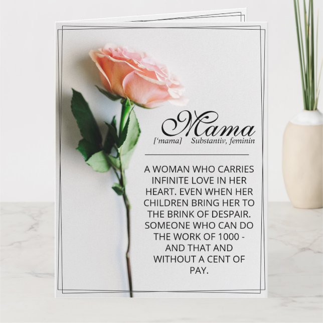 Mum – Simply Irreplaceable | Classic Card - Rose M (Front)