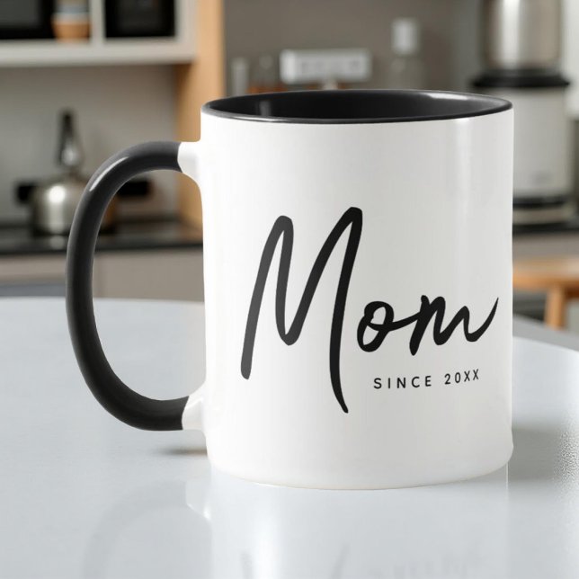 Mum Since 20XX Modern Simple Chic Mug (Creator Uploaded)