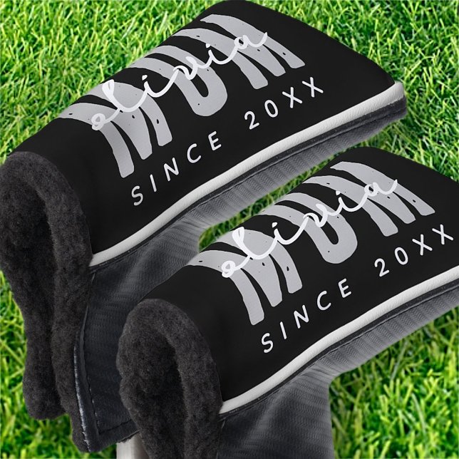 Mum Since 20XX Modern Simple Preppy Golf Head Cover (Creator Uploaded)