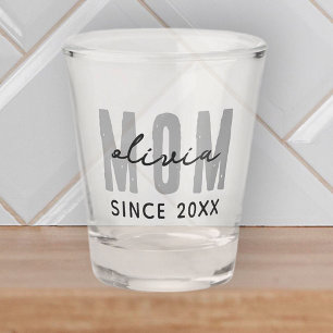 Mum Since 20XX Modern Simple Preppy Shot Glass