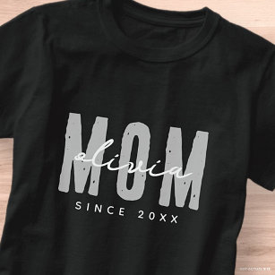 Mum Since 20XX Modern Simple Preppy T-Shirt
