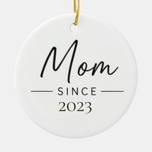 Mum Since Personalised Year Handwritten Minimal Ceramic Tree Decoration