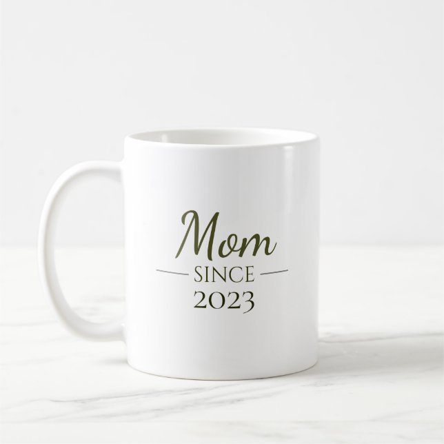 Mum Since Personalised Year Handwritten Minimal Coffee Mug (Left)
