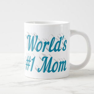Mum sky blue half text giant coffee mug