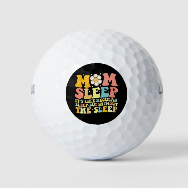 Mum Sleep Funny Mother's Day Groovy Retro Golf Balls (Front)