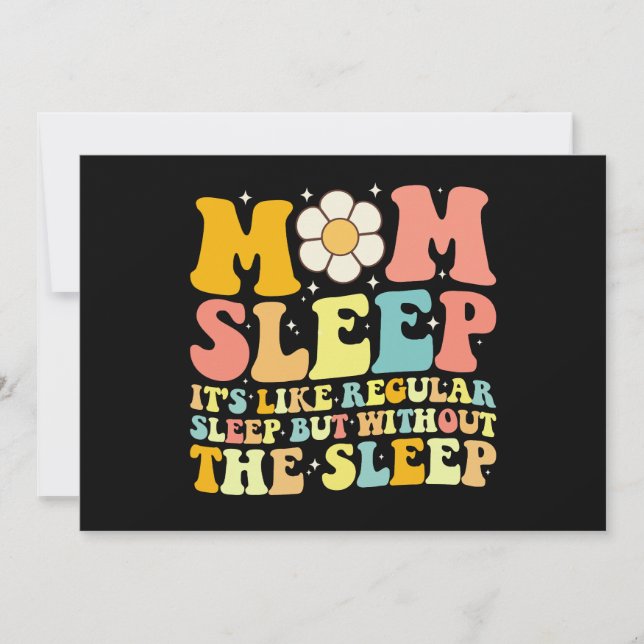 Mum Sleep Funny Mother's Day Groovy Retro Invitation (Front)