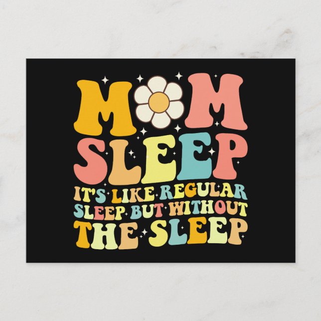 Mum Sleep Funny Mother's Day Groovy Retro Postcard (Front)