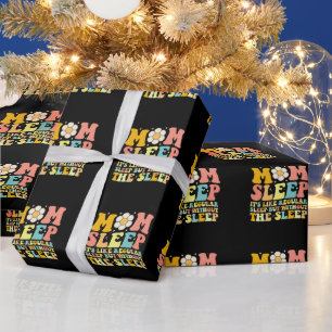 Mum Sleep Funny Mother's Day Groovy Retro Wrapping Paper