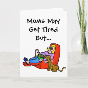 Mum Sleeping Dog Stealing Snacks Greeting Card