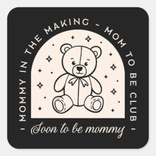 Mum soon to be mummy pregnant club cute square sticker
