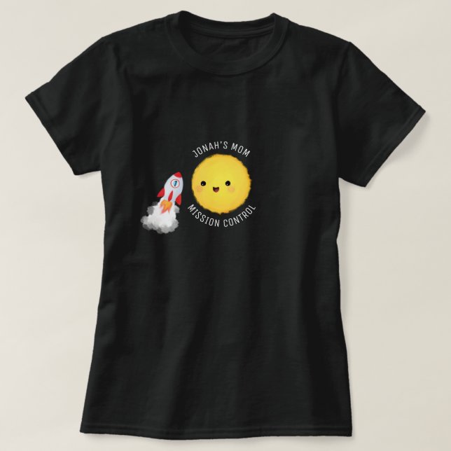 Mum Space Birthday Mission Control T-Shirt (Design Front)