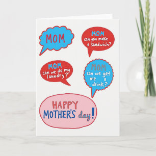 Mum Speech Bubbles Day Card