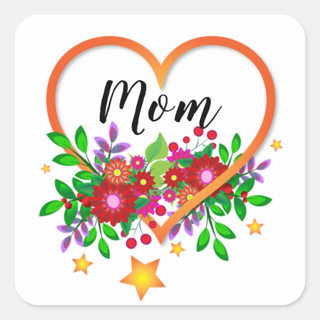 Mum Square Sticker (Front)