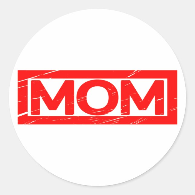 Mum Stamp Classic Round Sticker (Front)