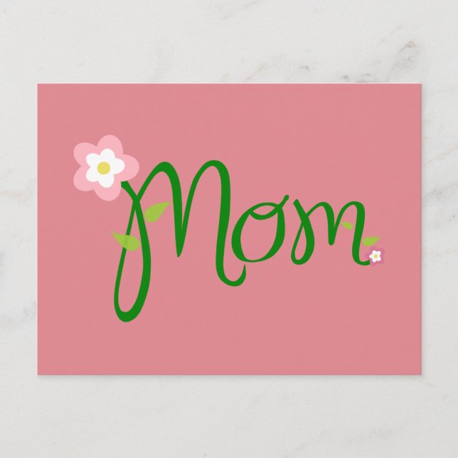 Mum Strawberry Pink Postcard (Front)
