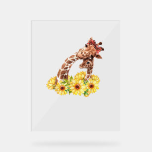 Mum Sunflower Gift Safari Africa Animal Kids Baby  Acrylic Sign