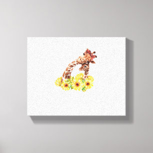Mum Sunflower Gift Safari Africa Animal Kids Baby  Canvas Print