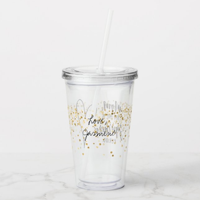 Mum superhero mothers day personalised with names acrylic tumbler (Back)