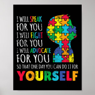 Mum Support Autism Awareness Autistic Boy Son Puzz Poster