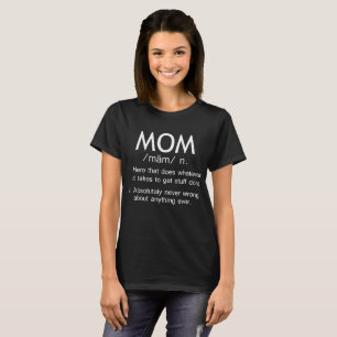 Mum T-Shirt Funny Mum Definition Gift For Moms