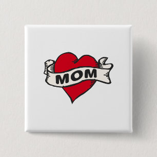 Mum Tattoo 15 Cm Square Badge