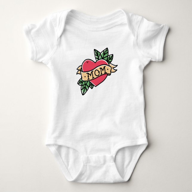Mum Tattoo Baby Bodysuit (Front)