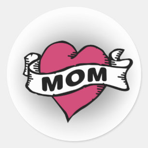 Mum Tattoo Classic Round Sticker