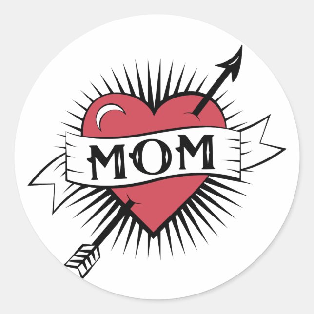 Mum Tattoo Classic Round Sticker (Front)