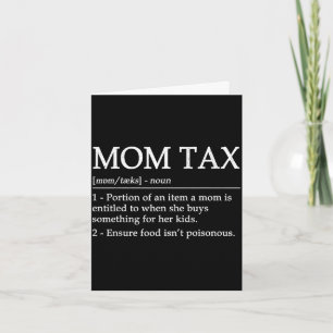 Mum tax definition women's black short sleeve card