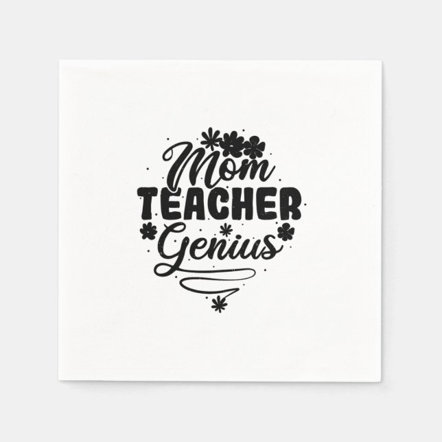 Mum Teacher Genius Napkin (Front)