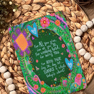 Mum Thank You Quote Pretty Floral  Card