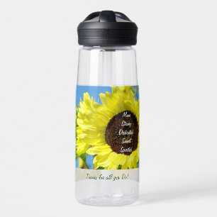 Mum Thanks for all you Do! custom Sunflowers Water Bottle
