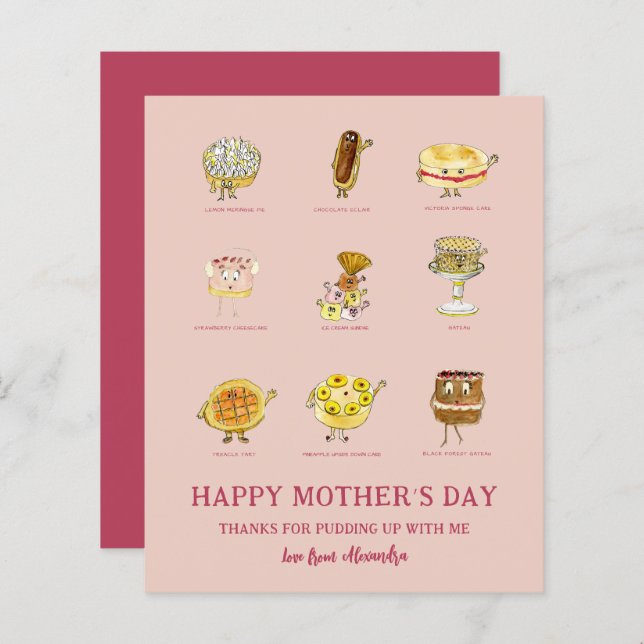 Mum Thanks For Funny Mothers Day Saying Budget (Front/Back)